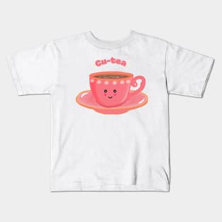 Cu-tea cute pink tea cup Kids T-Shirt